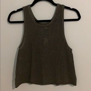 GREEN CROCHET TANK TOP